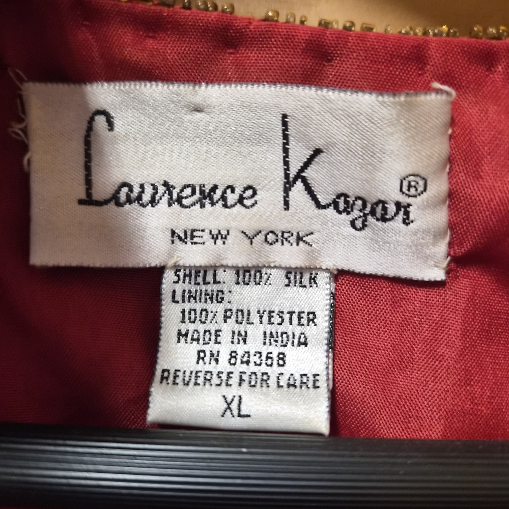 XL Laurence Kazar NEW York Red Silk Jacket - Picture 2 of 6